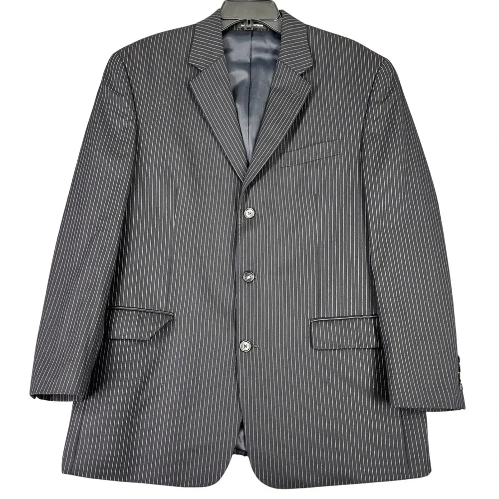 Calvin Klein Business Professional‎ Pinstripe Wool Blazer Sport Coat Mens 42R